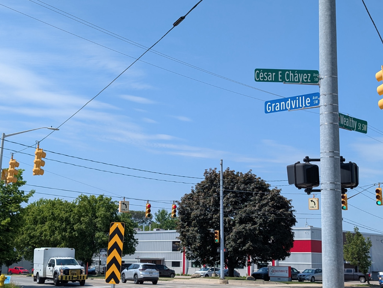 Street sign in Grand Rapids.